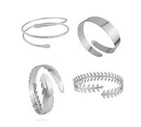 XFSRG Bracelet Femme Acier Inoxydable Doré Élégant et Moderne Bijoux Femme Or pour Toutes Les Occasions (Argent)