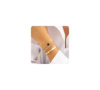 XFSRG Bracelet Femme Élégant avec Fleur Noire et Cristaux Étincelants Bijoux Femme Mode Idée Cadeau Noël (Noir)