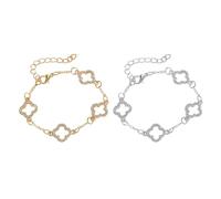 XFSRG Bracelet Femme Élégant En Acier Inoxydable Avec Strass Brillants Bijoux Mode Pour Toutes Les Occasions