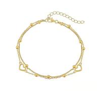 XFSRG Bracelet Femme en Forme de Cœur Double Couche Bracelets Élégant et Raffiné Accessoire Tendance Convient à Diverses Occasions