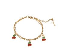 XFSRG Bracelet Femme Fantaisie Charms de Fruits 18k Réglable Bracelet à Charms Inoxydable Bijoux de Main de Fruits Personnalité (C)