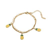 XFSRG Bracelet Femme Fantaisie Charms de Fruits 18k Réglable Bracelet à Charms Inoxydable Bijoux de Main de Fruits Personnalité (D)