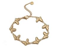 XFSRG Bracelet Femme Fille Papillon Argenté Élégant Bijoux Femme Charmant Accessoire Mode pour Toutes Occasions(Or)