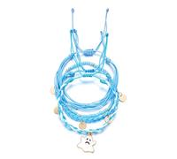 XFSRG Bracelet Femme Halloween Fantaisie Multicouches Corde Tressée Perles Colorées Charme Citrouille et Fantôme pour Fêtes et Sorties (Bleu)