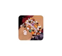 XFSRG Bracelet Femme Halloween Spooky Bijoux Fantaisie Bracelets Multicouches avec Perles et Charms Citrouille pour Fille (C)