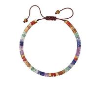 XFSRG Bracelet Femme Perles Naturelles Pierres Multicolores Fille Ajustable Bracelet Reglable Bijoux Fait Main Chakra Pierre Semi Precieuse Boheme Chic