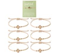 XFSRG Bracelet Femme Trèfle à Quatre Feuilles Doré Bijou Portebonheur Élégant Bracelet Amitié Ajustable Idéal pour Toutes les Occasions