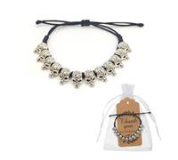XFSRG Bracelet Halloween Femme Crânes Argentés Réglable Bijoux Femme Charms Bracelet Accessoire Mode Pour Soirées et Fêtes