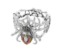 XFSRG Bracelet Halloween Gothique Araignée Bracelet Cristal Araignée Elastique Punk Hand Chain Bijoux d'halloween Accessoires Cosplay Halloween (Argent)