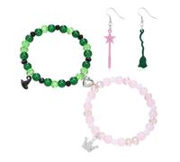 XFSRG Bracelet Halloween Wicked Femme Perles Colorées Bijoux Femme Deux Bracelets et une Paire de Boucles d'Oreilles Élégants pour Toutes Occasions
