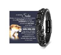 XFSRG Bracelet Homme en Cuir Tressé Double Rangée avec Fermoir Magnétique en Acier Inoxydable Braceleta Élégant pour Homme Cadeau pour Fils Petit Ami ou Mari (Noir)