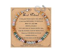 XFSRG Bracelet Pierre Naturelle Femme Perles Rondes Réglable Pierres Naturelles Bracelet Perles Pierre Naturelle Bracelets Bohème en Cristal Bracelets pour Femme Cadeau