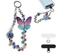 XFSRG Breloques Butterfly Mignonnes pour Téléphone Portable Attache Cordon Téléphone Portable Chaîne Bijoux de Telephone pour Sac Porte-clés Appareil Photo Portefeuille (Rose)