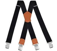 XFSRG Bretelles Homme Larges Réglable Élastique Extra Fort 4 Clips en forme X,Bretelles Homme Larges et Vintage Élégantes et Vintage pour Toutes Occasions