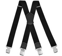 XFSRG Bretelles Homme Larges Réglable Élastique Extra Fort 4 Clips en forme X,Bretelles Homme Larges et Vintage Élégantes et Vintage pour Toutes Occasions