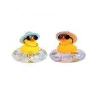XFSRG Canard en Plastique avec Chapeau Et Lunettes De Soleil Jouet De Bain pour Enfants Canard Vibrant Éducatif Amusant Et Coloré Idéal pour Le Bain Et La Piscine (Bouée Canard D)