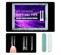 XFSRG Capsules Ongles Transparentes Longues | Faux Ongles et Capsules | Kit Complet Pour Manucure Professionnelle (Rechteckig)