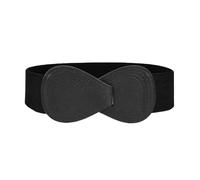 XFSRG Ceinture Élastique Large Femmes Ceinture Large Vintage Tendance Extensible pour Robe Chemises Manteau avec Boucle en Cuir (Noir/100CM)