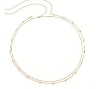 XFSRG Ceinture Femme Chaîne de Taille en Métal Bijoux Plage Boho Réglable pour Jeans et Pantalons Habillés Accessoires Mode Sexy pour Corps d'Été(Or-1)