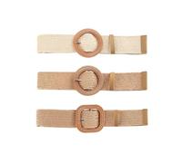 XFSRG Ceinture Femme Large Élastique Tressée Avec Boucle Ronde Pour Robe Mode Élégante Et Confortable