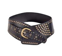 XFSRG Ceinture Femme Large en Cuir avec Rivets Dorés Ceinture Tendance et Élégante pour Toutes Occasions