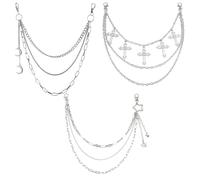 XFSRG Chaîne de Pantalon en Acier Inoxydable avec Pendentifs Lune et Étoiles Bijoux de Corps Élégants pour Femmes et Hommes Accessoire Mode pour Soirées et Sorties