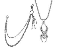 XFSRG Chaîne de Pantalon Gothique Crâne Métallique Accessoire Bijoux Fantaisie Chaîne de Corps Punk pour Hommes et Femmes Style Rock et Urbain (Argent 3)