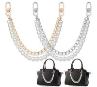 XFSRG Chaîne de Sac à Main Mélange Élégant de Perles et Métal Doré Crochet Amovible Design Chic Durable Bandoulières et Accessoires Mode