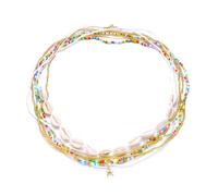 XFSRG Chaîne de Taille Femme Chaine de Taille Coquillage Chaîne Corps Boho Superposée Petites Perles Ceinture Corps Ajustable D'été Sexy Bikini Chaînes Accessoire Bijoux Robes Plage Soirées
