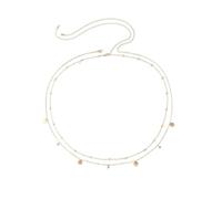 XFSRG Chaîne de Ventre Élégante en Or avec Perles Vertes et Disques Dorés pour Femmes Bijoux Fantaisie Mode Accessoire de Corps Parfait pour Toutes les Occasions (Or)