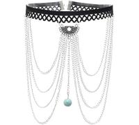 XFSRG Chaînes de Taille Harnais de Jambe Ceinture Cuisse Jarretelles Style Punk avec Ceinture Taille et Doubles Sangles Portejarretelles Sangle de Cuisse pour Festival Cosplay Soirée (Modèle 5)