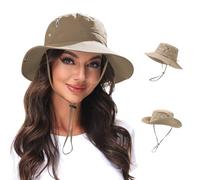 XFSRG Chapeaux de Soleil pour Femmes et Hommes Pliable Anti UV Outdoor Summer Chapeau Étanche Casquette de Voyage Ete Randonnée pour Plage Piscine Camping Voyages(Kaki)