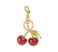 XFSRG Charm De Sac Cerise Comme Porte Clés Polyvalent Et Accessoire De Sac Tendance Pour Sacs À Main Avec Option Personnalisable Idéal Comme Porte Bonheur Ou Accessoire Auto (Feuilles d'or)