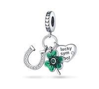 XFSRG Charms Fer à Cheval Trèfle à Quatre Feuilles Pendentifs Sertis de Diamants Symboles Porte Bonheur Charm Accessoires Créatifs Convient aux Bracelets et Colliers