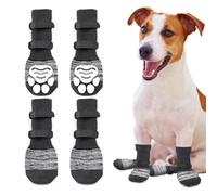 XFSRG Chaussette Chien 4 Pcs Protections de Pattes Chaussettes Antidérapantes avec Bandes de Fixation Réglables pour Petit Moyen Grand l’Animal (M)