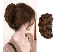 XFSRG Cheveux Postiche Chignon Synthétique Perruque Tressage Pince Cheveux Postiche Chignon Faux Naturels Extensions à Clips Chignon（Marron clair）