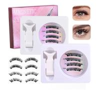 XFSRG Cils Magnetique 3D Faux Cils Magnetique Naturel Réutilisables Sans Colle Hypoallergénique Léger avec Applicateur Facile à Porter et à Enlever