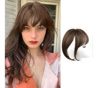 XFSRG Coiffure Clip à Franges Dans les Cheveux Frange Naturel Postiche Frange Hair Topper Straight Extension Cover Postiche (4#noir)