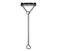 XFSRG Collier à O-Ring Choker en PU pour Bondage Collier Slave avec Chaîne et Cœur Choker Réglable pour Fétichisme et SM Accessoire Élégant pour Adultes