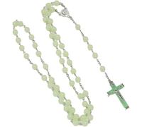 XFSRG Collier Chapelet Catholique en Alliages pour Femme Design Élégant avec Croix Lumineuse Bijoux Spirituels pour Toutes Occasions