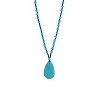 XFSRG Collier Femme Bijoux en Acier Inoxydable avec Perles Turquoises et Pendentif Goutte d'Eau, Chaine Or et Argent, Sautoir Long Élégant pour Toutes Occasions