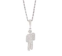 XFSRG Collier Femme Original Poupée Zircon Design Moderne Chaîne Argent Femme Élégant Accessoire Mode(Argent)