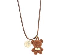 XFSRG Collier Femme Ours En Peluche Avec Médaillon Doré Collier Ras De Cou Cordon Marron Bijoux Tendance Pour Adolescente Et Femme