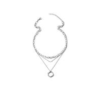 XFSRG Collier Femme Trois Rangées Pendentif Rond Colliers Personnalisé Accessoire Tendance pour Tous les Jours Rendez Vous Galants Dîners
