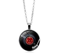 XFSRG Collier Femme Vintage Disque Vinyle en Alliages Bijoux Rétro pour Cadeau Anniversaire Femme Accessoire Mode pour Toutes Occasions