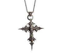 XFSRG Collier Gothique Homme Femme Croix Squelettique Élégante En Métal Argenté Bijou Gothique Unique Pour Toutes Occasions