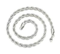 XFSRG Collier Homme Massif Chaîne Torsadée Élégante et Moderne pour Toutes Occasions Bijoux Homme de Haute Qualité(Argent 20pouces 4mm)