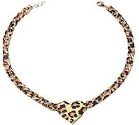 XFSRG Collier Léopard Cœur Femme Mode Chaîne Dorée Élégante Bijoux Fantaisie Tendance Accessoire Quotidien