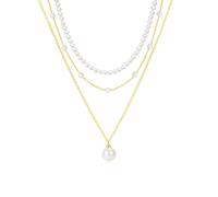 XFSRG Collier Perles Femme 3 Pièces Doré 18K Choker Délicates Perles et Chaîne Bijoux Élégants Cadeau Idée Cadeau Femme