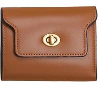 XFSRG Compacte Portefeuille en Cuir Véritable pour Femmes avec Fermeture À Bouton Doré Petit Portefeuille Élégant Et Pratique Accessoire De Mode pour Cartes Et Monnaie Portefeuille Femme Noir